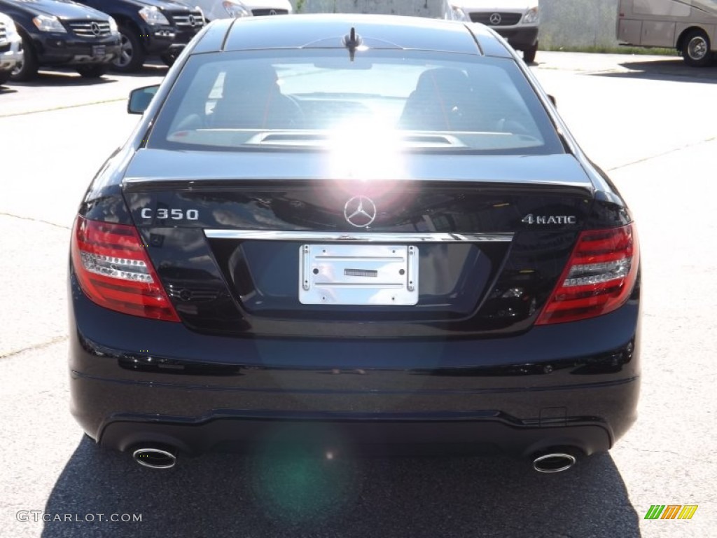 2014 C 350 4Matic Coupe - Black / Red/Black photo #4