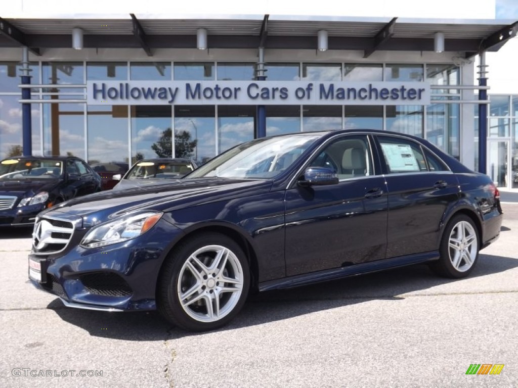 2014 E 350 4Matic Sedan - Lunar Blue Metallic / Silk Beige/Espresso Brown photo #1