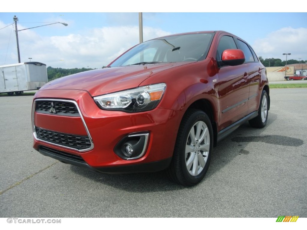 2013 Outlander Sport ES - Rally Red Metallic / Black photo #1