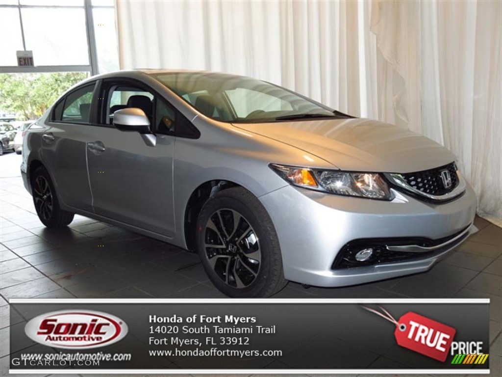 2013 Civic EX-L Sedan - Alabaster Silver Metallic / Black photo #1