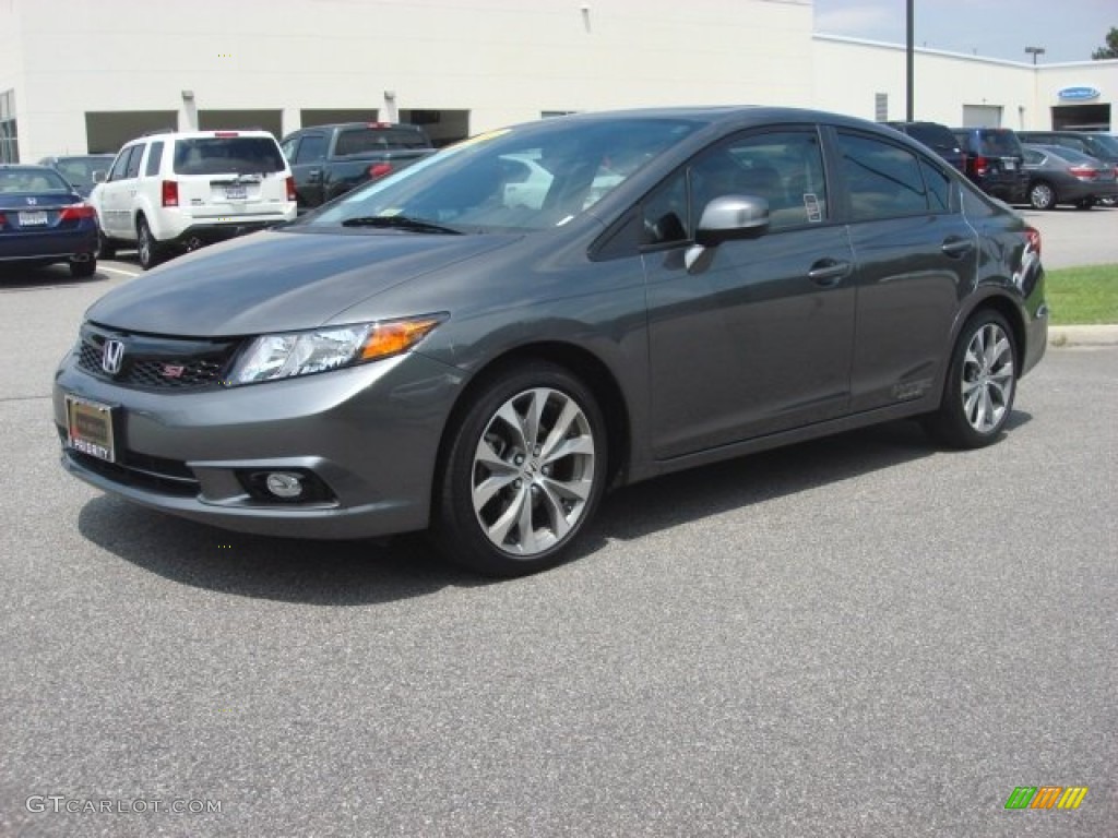 2012 Civic Si Sedan - Polished Metal Metallic / Black photo #2