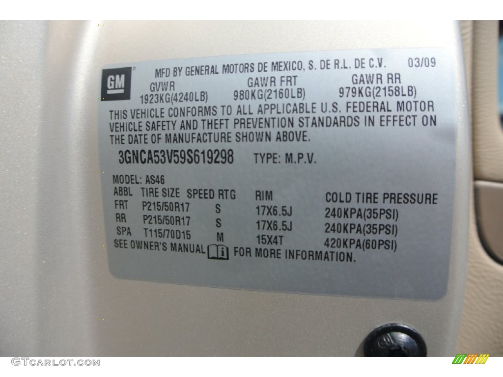 2009 HHR LT - Gold Mist Metallic / Cashmere photo #8