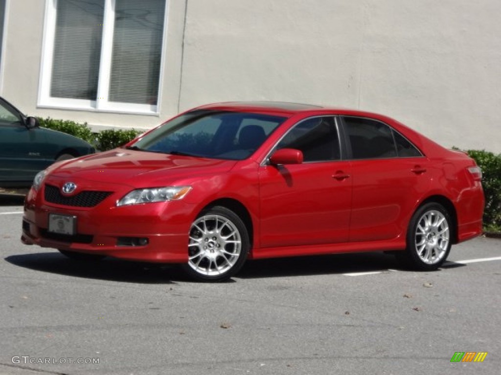 2008 Camry SE V6 - Barcelona Red Metallic / Dark Charcoal photo #23