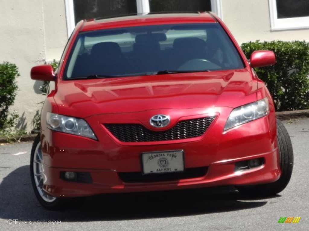 2008 Camry SE V6 - Barcelona Red Metallic / Dark Charcoal photo #25