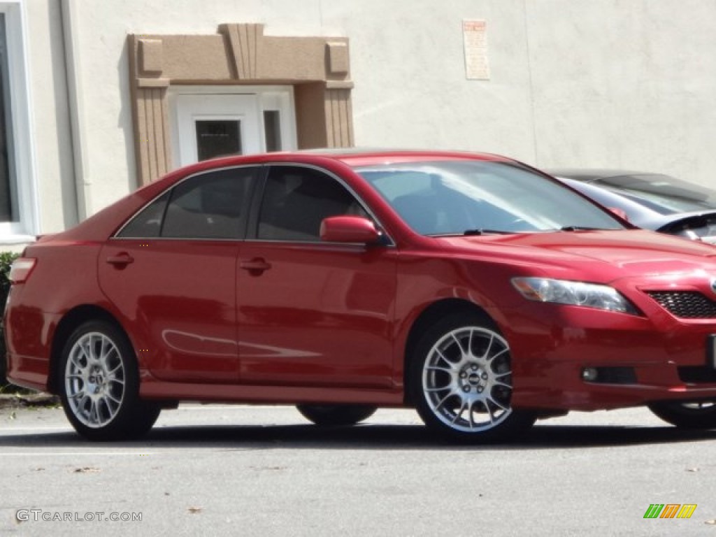 2008 Camry SE V6 - Barcelona Red Metallic / Dark Charcoal photo #27