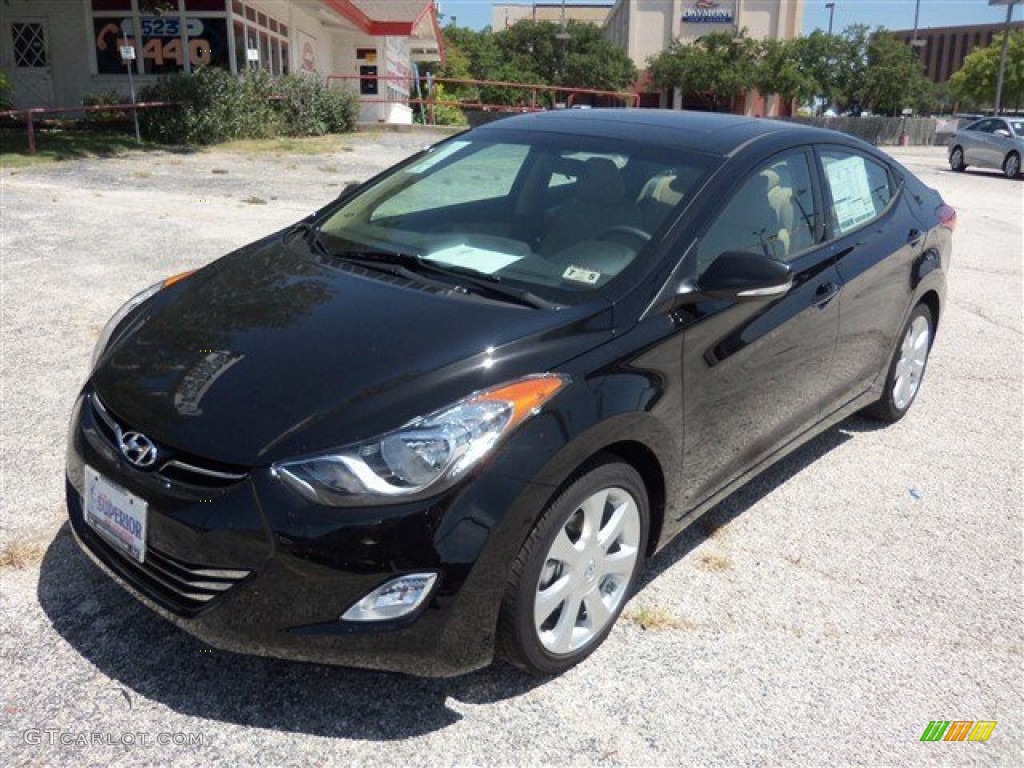 2013 Elantra Limited - Midnight Black / Beige photo #1