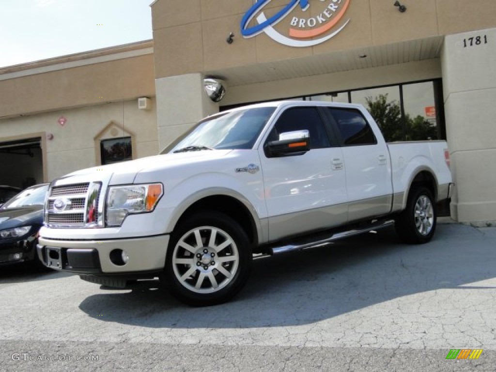 2010 F150 King Ranch SuperCrew - Oxford White / Chapparal Leather photo #3