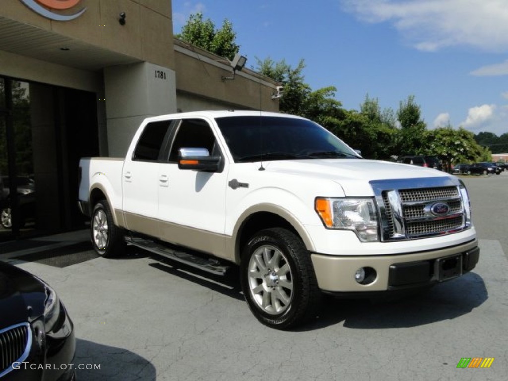 2010 F150 King Ranch SuperCrew - Oxford White / Chapparal Leather photo #9