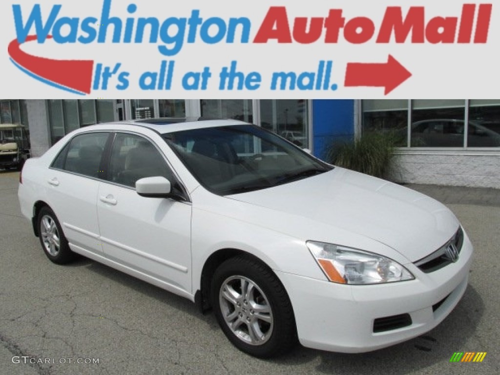 2007 Accord EX Sedan - Taffeta White / Ivory photo #1
