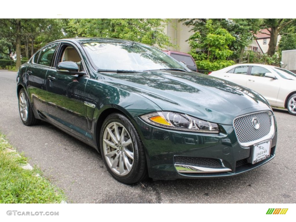 2012 XF  - British Racing Green Metallic / Barley/Warm Charcoal photo #7