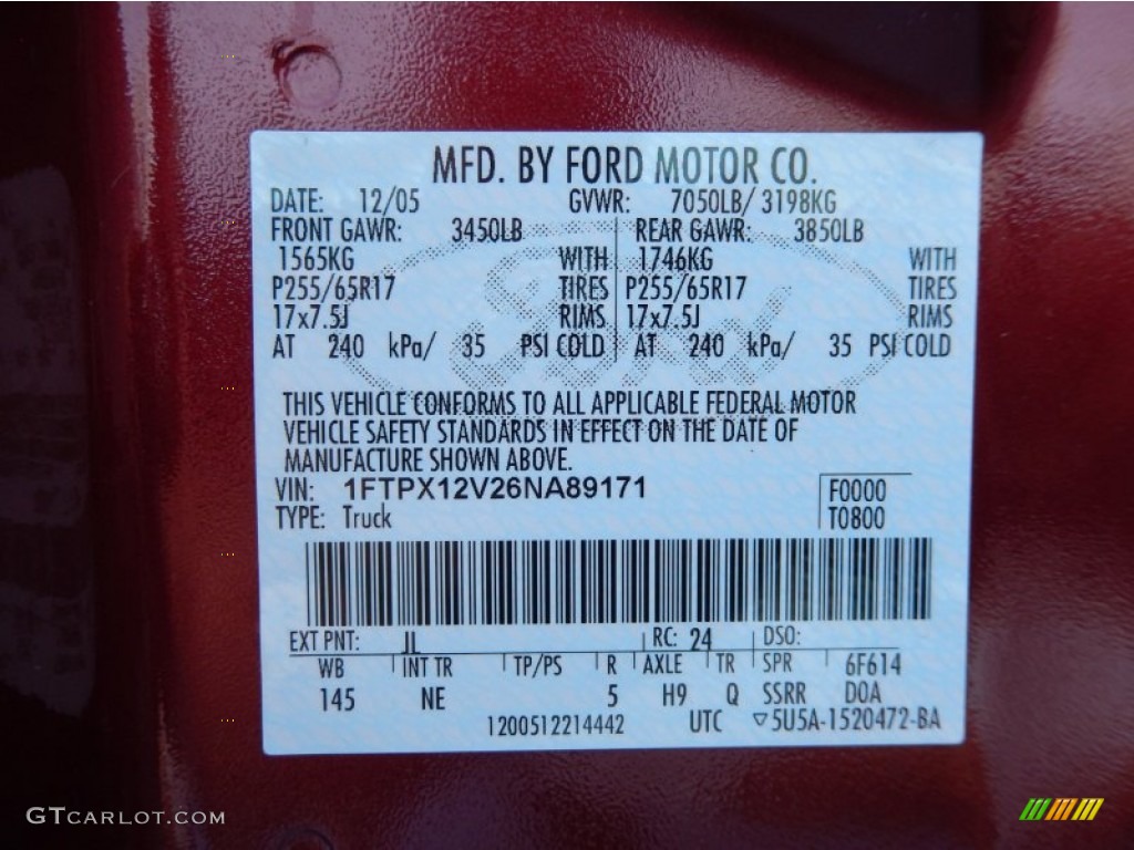 2006 F150 XLT SuperCab - Dark Toreador Red Metallic / Medium/Dark Flint photo #26