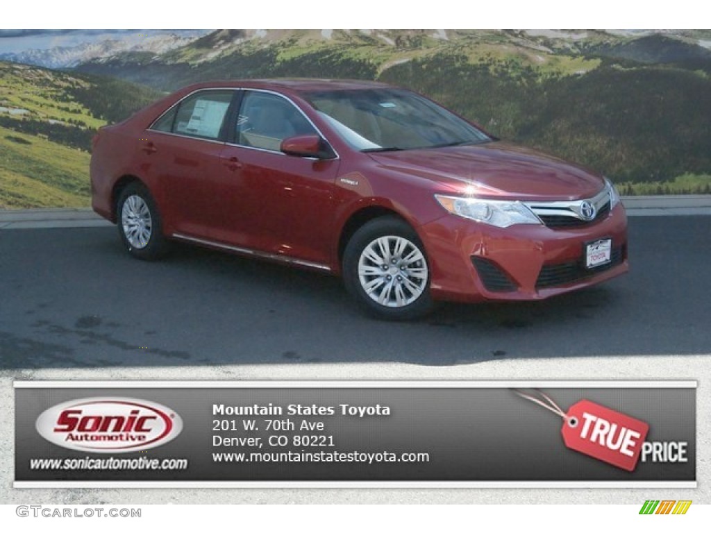 2013 Camry Hybrid LE - Barcelona Red Metallic / Light Gray photo #1