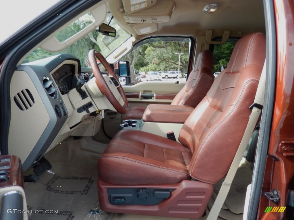 Camel/Chaparral Leather Interior 2008 Ford F250 Super Duty Lariat Crew Cab 4x4 Photo #84118802