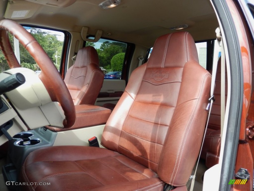 Camel/Chaparral Leather Interior 2008 Ford F250 Super Duty Lariat Crew Cab 4x4 Photo #84118826