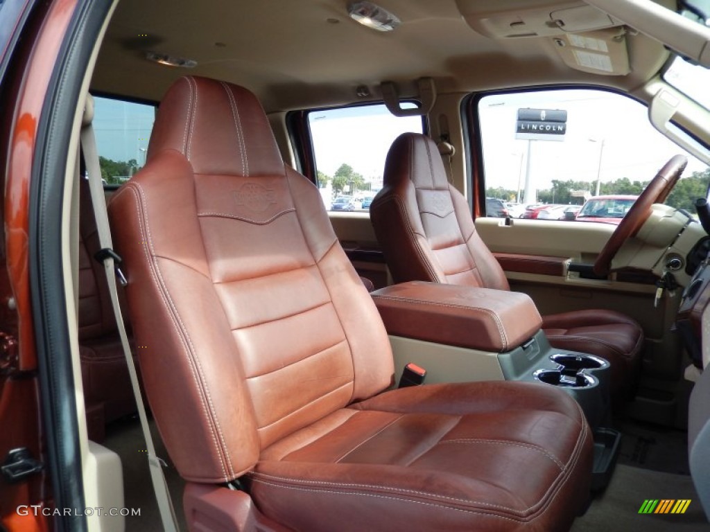 Camel/Chaparral Leather Interior 2008 Ford F250 Super Duty Lariat Crew Cab 4x4 Photo #84118952