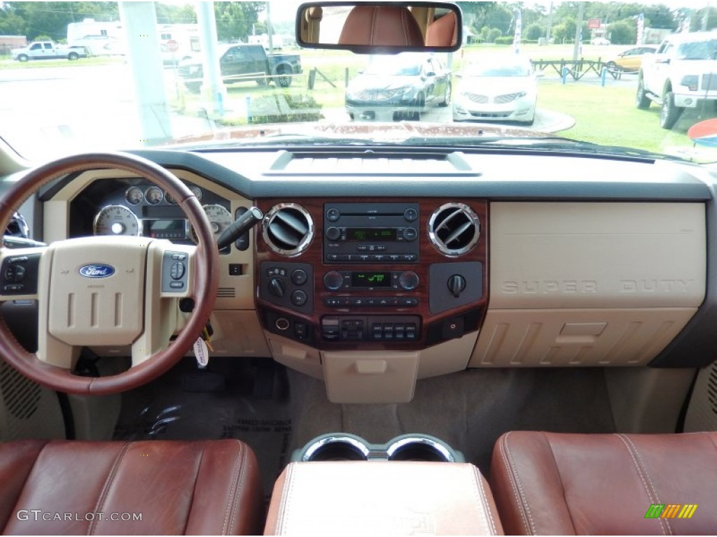 2008 Ford F250 Super Duty Lariat Crew Cab 4x4 Camel/Chaparral Leather Dashboard Photo #84118973