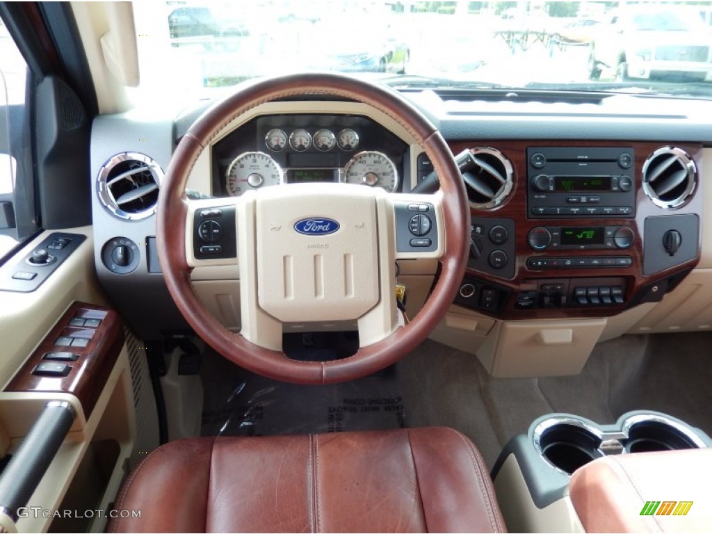 2008 Ford F250 Super Duty Lariat Crew Cab 4x4 Camel/Chaparral Leather Dashboard Photo #84119000