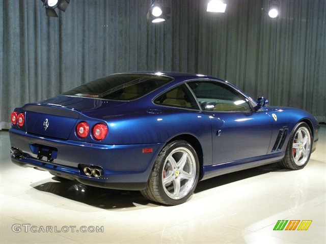 2002 Ferrari 575 Maranello F1, Blue / Tan, Back Right 2002 Ferrari 575M Maranello F1 Parts