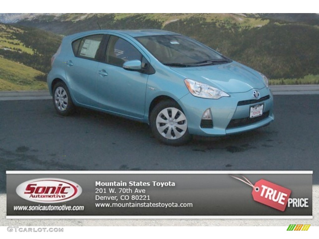 2013 Prius c Hybrid Two - Summer Rain Metallic / Light Blue Gray/Black photo #1