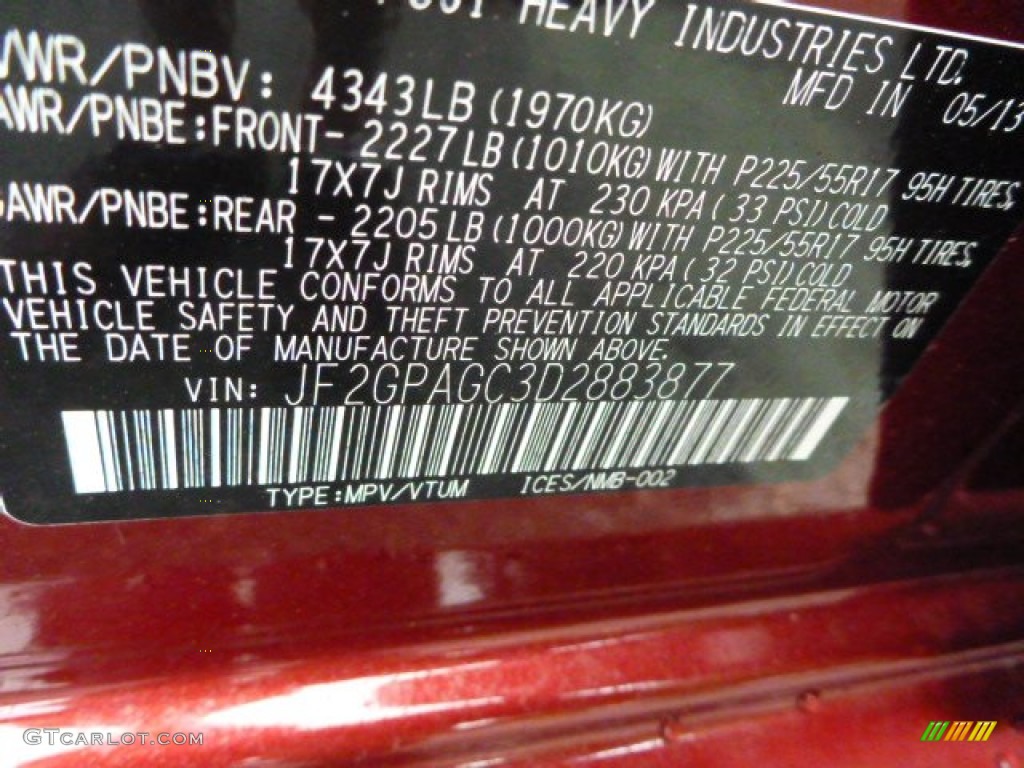 2013 XV Crosstrek 2.0 Limited - Venetian Red Pearl / Ivory photo #16