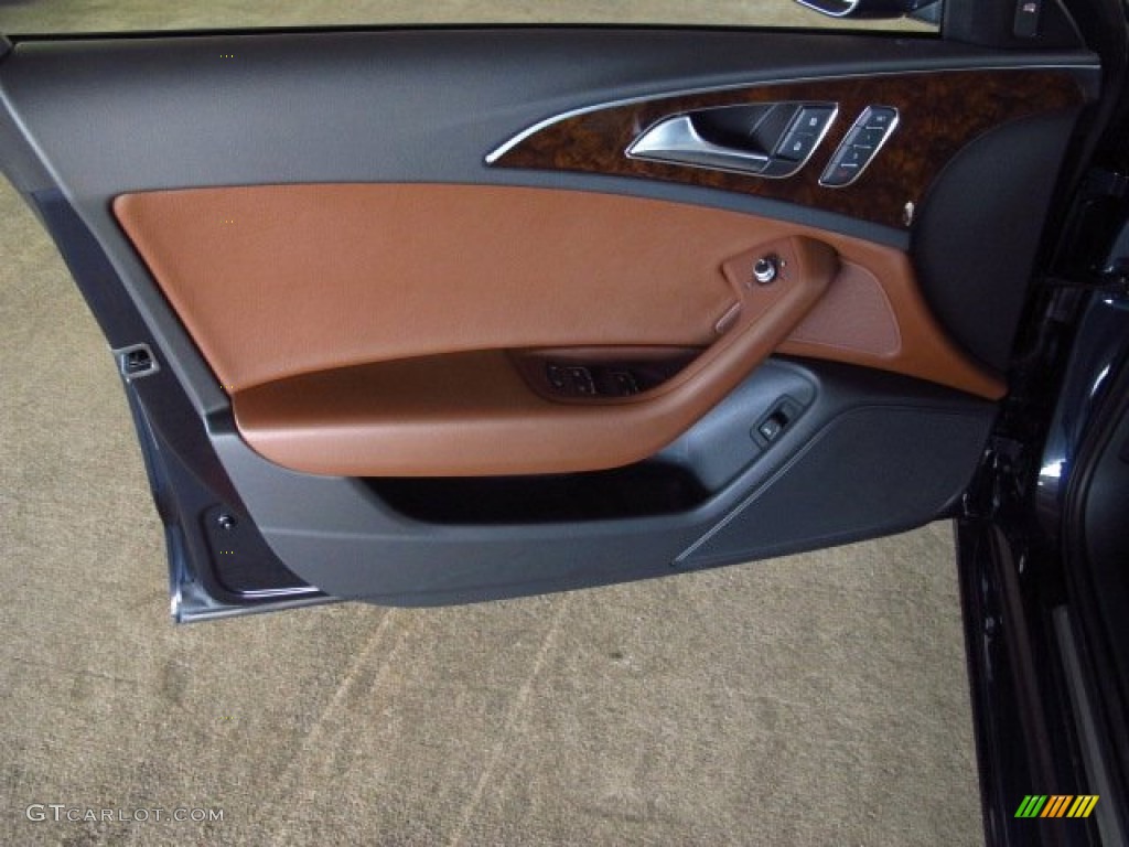 2014 Audi A6 3.0T quattro Sedan Nougat Brown Door Panel Photo #84126713
