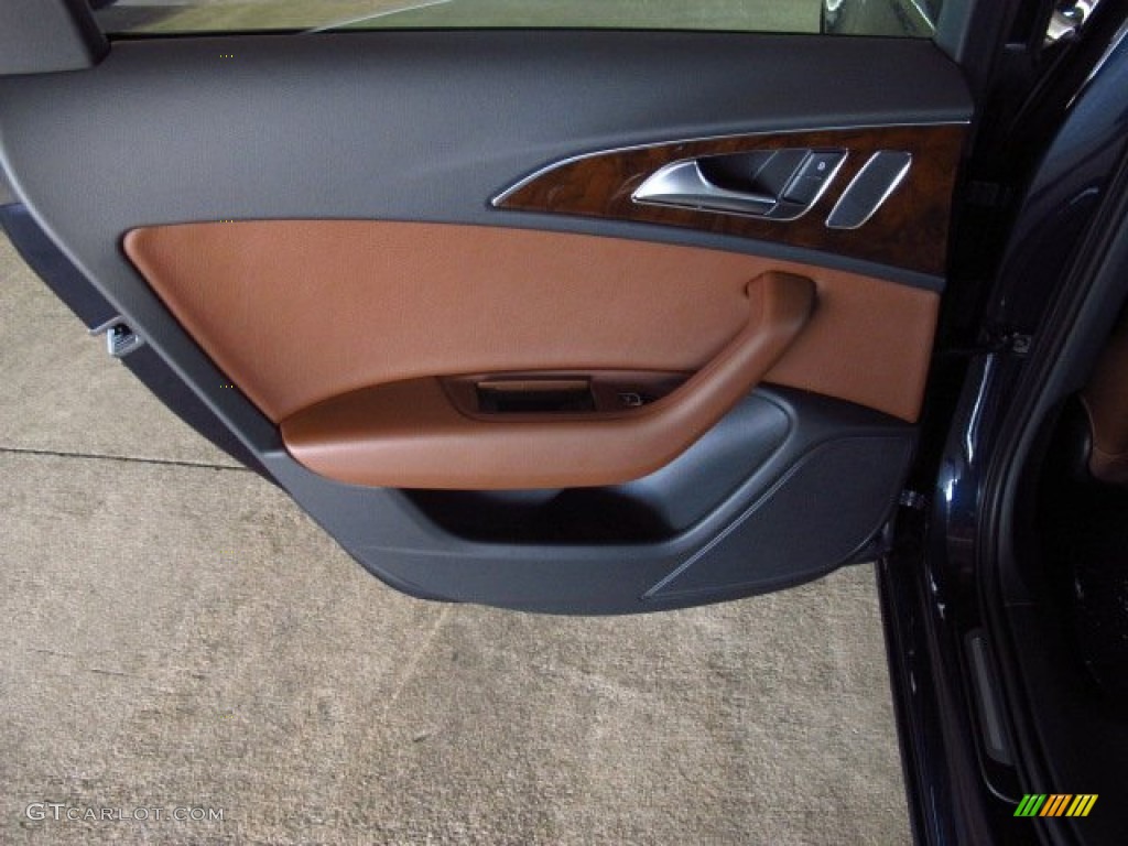 2014 Audi A6 3.0T quattro Sedan Nougat Brown Door Panel Photo #84126740