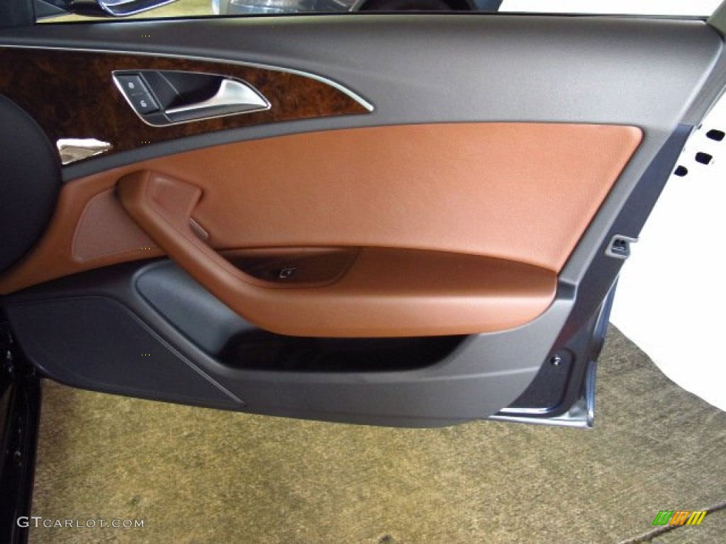 2014 Audi A6 3.0T quattro Sedan Nougat Brown Door Panel Photo #84126797