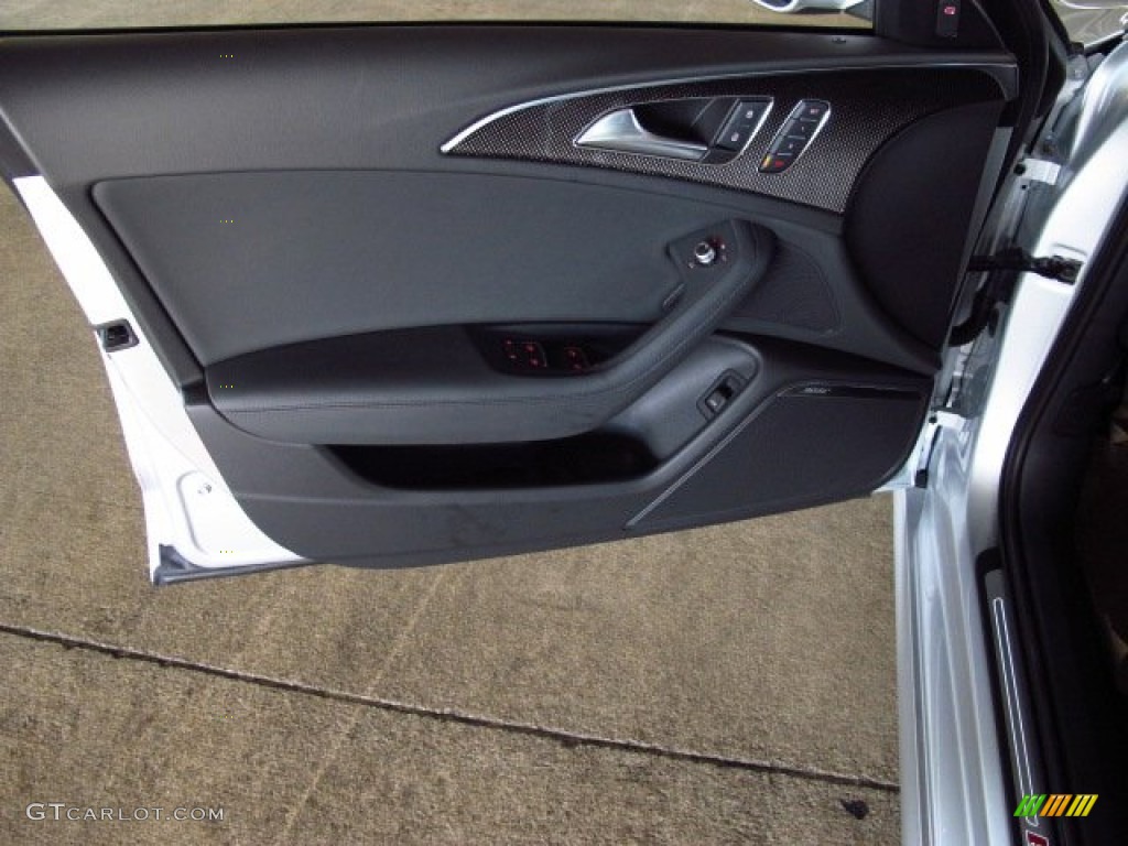 2014 Audi S6 Prestige quattro Sedan Black Valcona Door Panel Photo #84127166