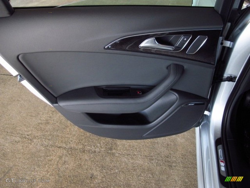 2014 Audi S6 Prestige quattro Sedan Black Valcona Door Panel Photo #84127190