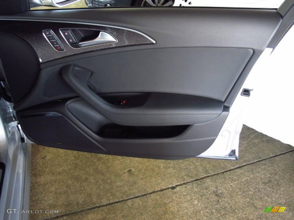 2014 Audi S6 Prestige quattro Sedan Black Valcona Door Panel Photo #84127244