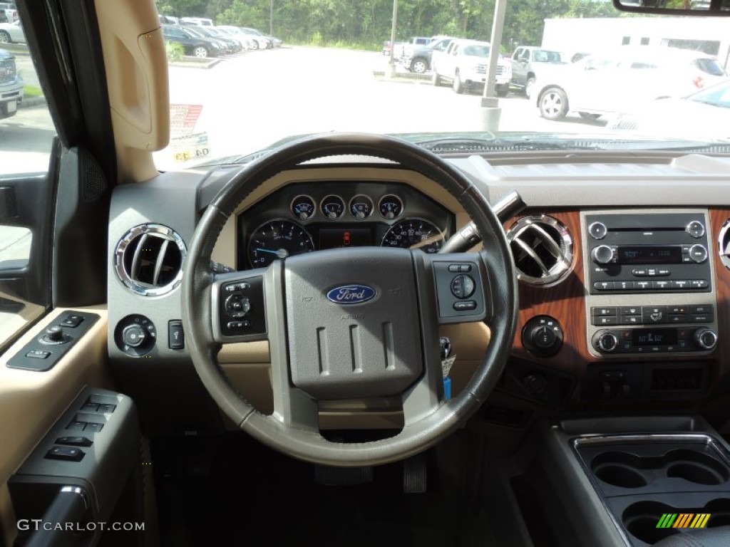 2011 F250 Super Duty Lariat Crew Cab 4x4 - Forest Green Metallic / Adobe Two Tone Leather photo #7