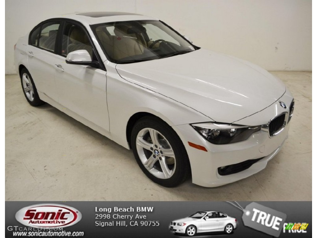 2013 3 Series 328i Sedan - Mineral White Metallic / Venetian Beige photo #1