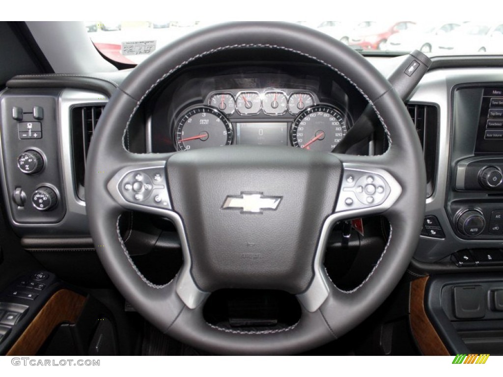 2014 Chevrolet Silverado 1500 LTZ Crew Cab 4x4 Jet Black/Dark Ash Steering Wheel Photo #84134702