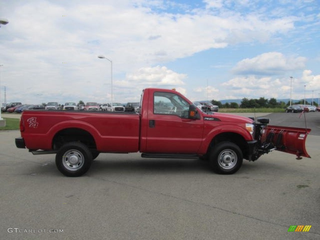 2012 F350 Super Duty XL Regular Cab 4x4 Plow Truck - Vermillion Red / Steel photo #4