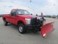 Vermillion Red 2012 Ford F350 Super Duty XL Regular Cab 4x4 Plow Truck Exterior