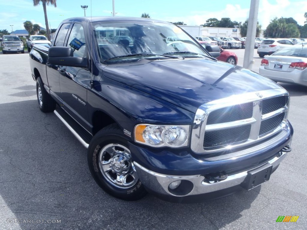 2005 Ram 2500 SLT Quad Cab 4x4 - Patriot Blue Pearl / Dark Slate Gray photo #1