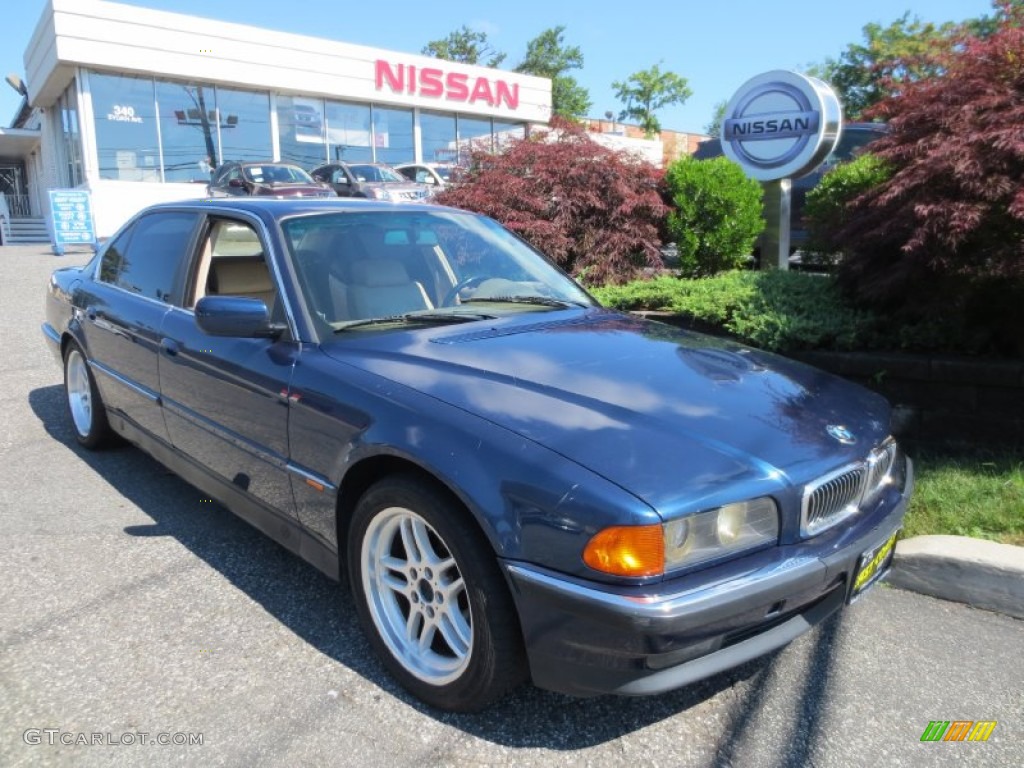 1998 7 Series 740iL Sedan - Biarritzblau Metallic / Black photo #1