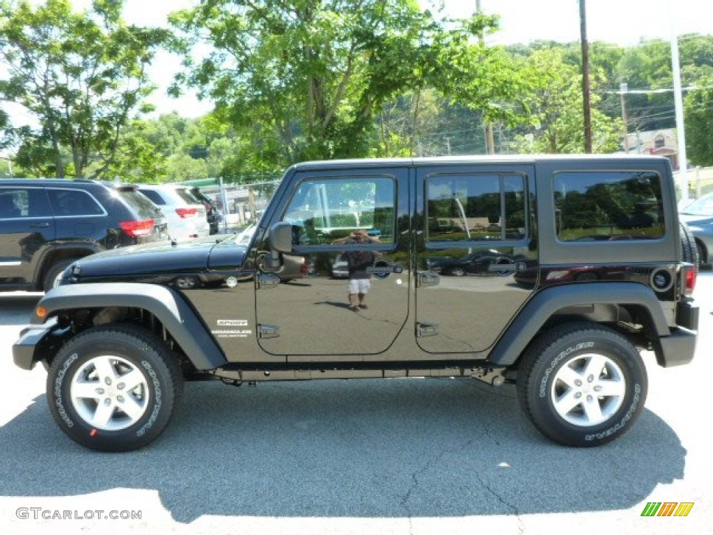 Black 2014 Jeep Wrangler Unlimited Sport S 4x4 Exterior Photo #84139959