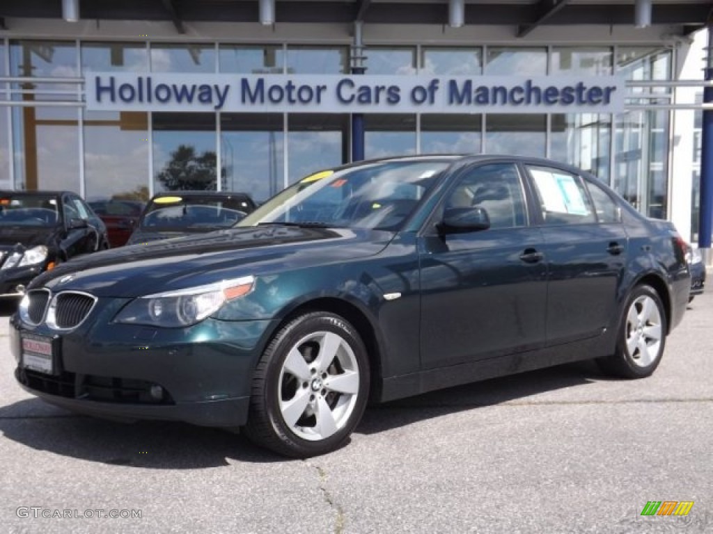 2007 5 Series 525xi Sedan - Deep Green Metallic / Beige photo #1