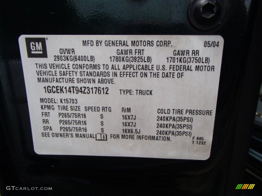 2004 Silverado 1500 Z71 Regular Cab 4x4 - Dark Green Metallic / Dark Charcoal photo #15
