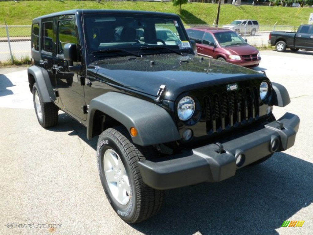 Black 2014 Jeep Wrangler Unlimited Sport S 4x4 Exterior Photo #84140124