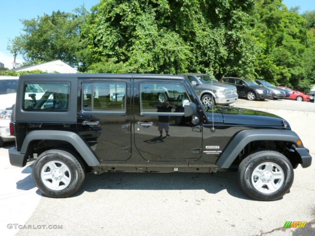 Black 2014 Jeep Wrangler Unlimited Sport 4x4 Exterior Photo #84140505