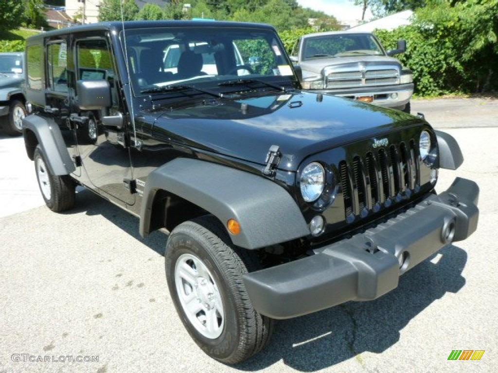 Black 2014 Jeep Wrangler Unlimited Sport 4x4 Exterior Photo #84140592