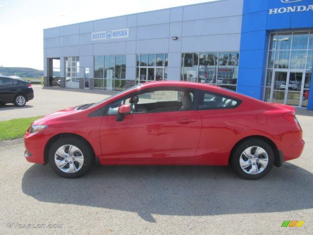 2013 Civic LX Coupe - Rallye Red / Gray photo #2