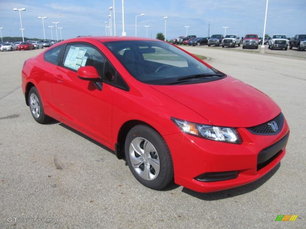 2013 Civic LX Coupe - Rallye Red / Gray photo #5