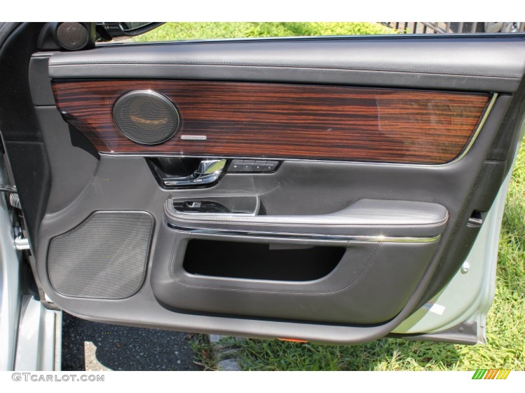 2012 Jaguar XJ XJL Portfolio Jet/Ivory Door Panel Photo #84142284