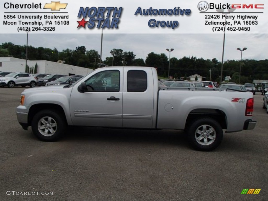 2013 Sierra 1500 SLE Extended Cab 4x4 - Quicksilver Metallic / Ebony photo #1