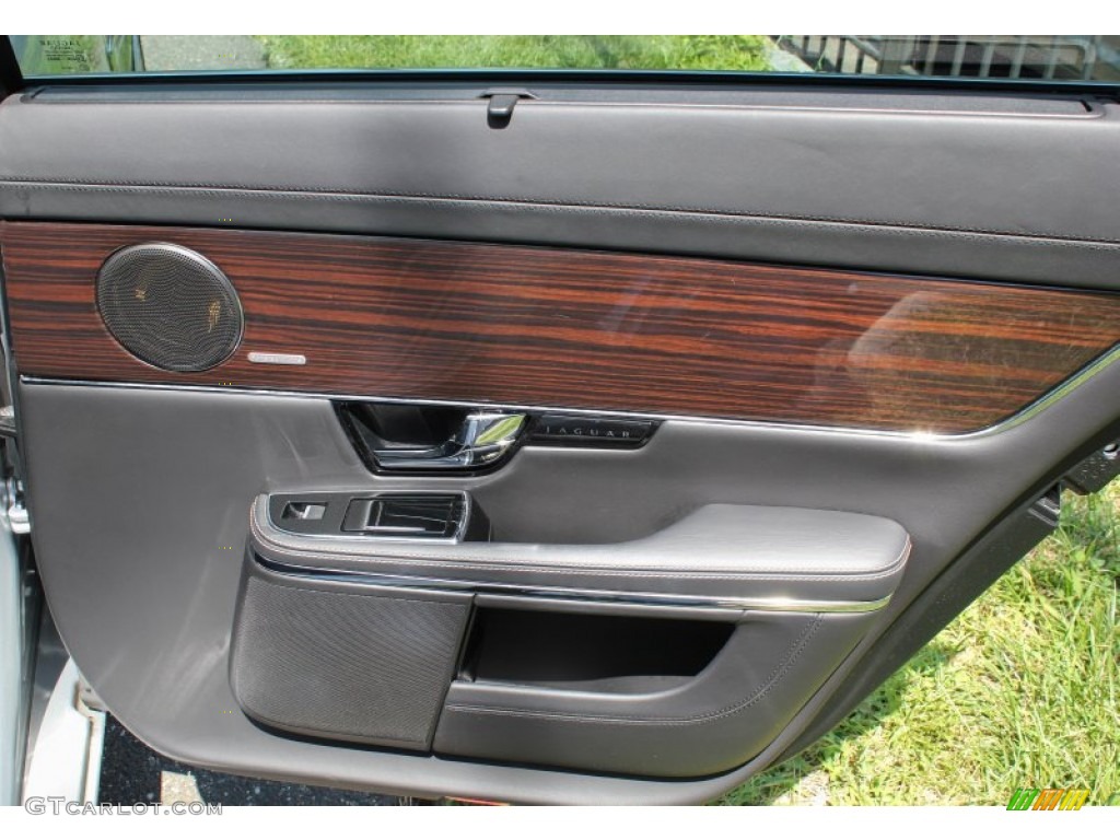 2012 Jaguar XJ XJL Portfolio Jet/Ivory Door Panel Photo #84142359