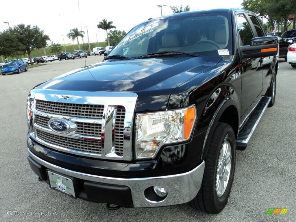 2011 F150 XLT SuperCrew 4x4 - Ebony Black / Pale Adobe photo #14