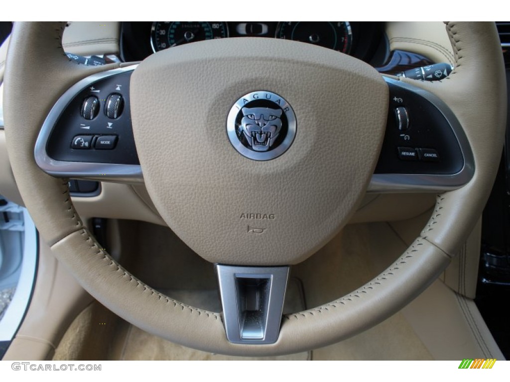 2012 Jaguar XK XK Convertible Caramel/Caramel Steering Wheel Photo #84144096